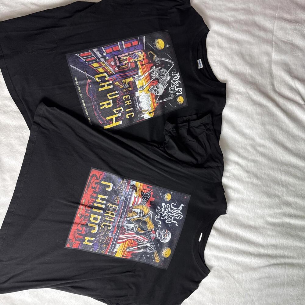 Eric Church Nashville 2019 Nissan Stadium Double Down Poster T-Shirt Set Mens XL